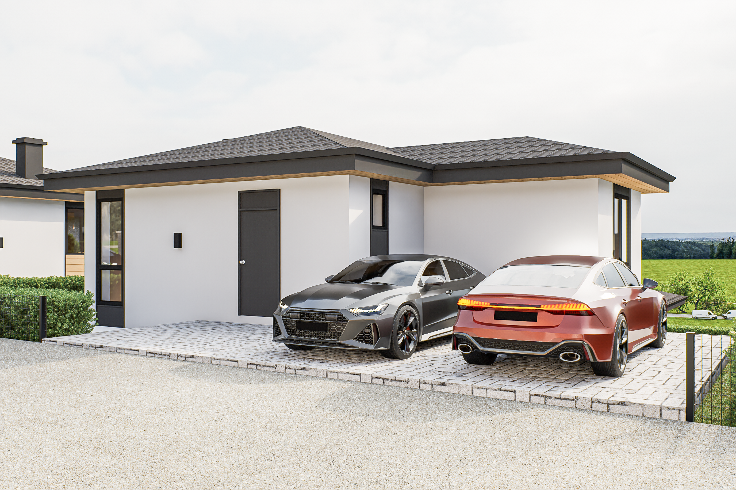 Изглед от локалния път към Къща 155 в Марково