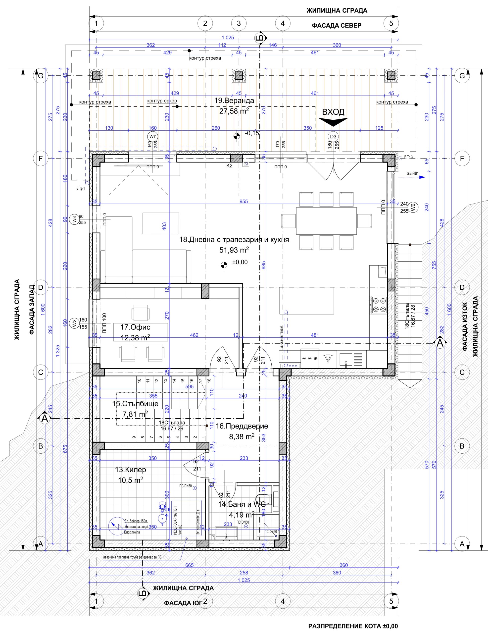 Къща в Марково 154 - разпределение на първи етаж